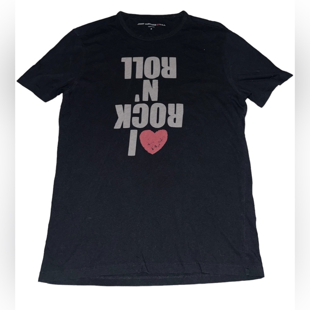 Mens John Varvatos Star USA Men's Small I Love Rock n Roll Graphic T-Shirt Black
